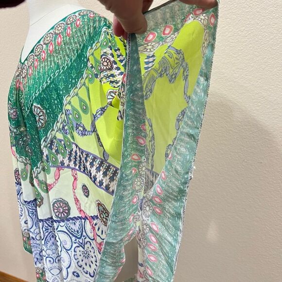 Original Green Embellished Short Round Kaftan OS - Picture 8 of 16